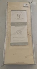 Wamsutta 100% Pima Cotton Twin Flat Sheet Ivory Oversized Wrinkle Resistant 