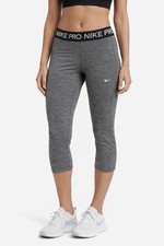 Nike Pro Gray Black Training Athletic Cropped Leggings Women's Size Med Dri-Fit