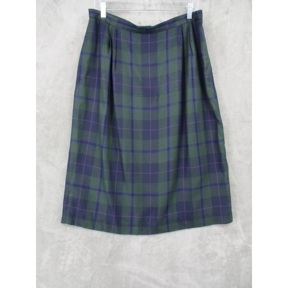 Kasper ASL Falda Traje Mujer 16 Cuadros Preppy Academia Doble Pecho Oficina Ciudad Foto 3 de 4