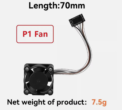Bambu Lab Kompatibler Hot End Lüfter P1P/P1S Extruder 2510 5V Lüfter