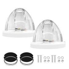 2pcs 12v Led Watermelon Lights White Side Marker Truck Trailer Turn Signal Light
