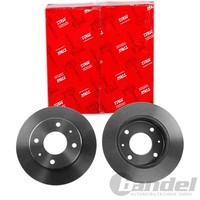 2X Trw Bremsscheiben 250Mm Voll Hinten Passend FÜR Mitsubishi Colt Smart