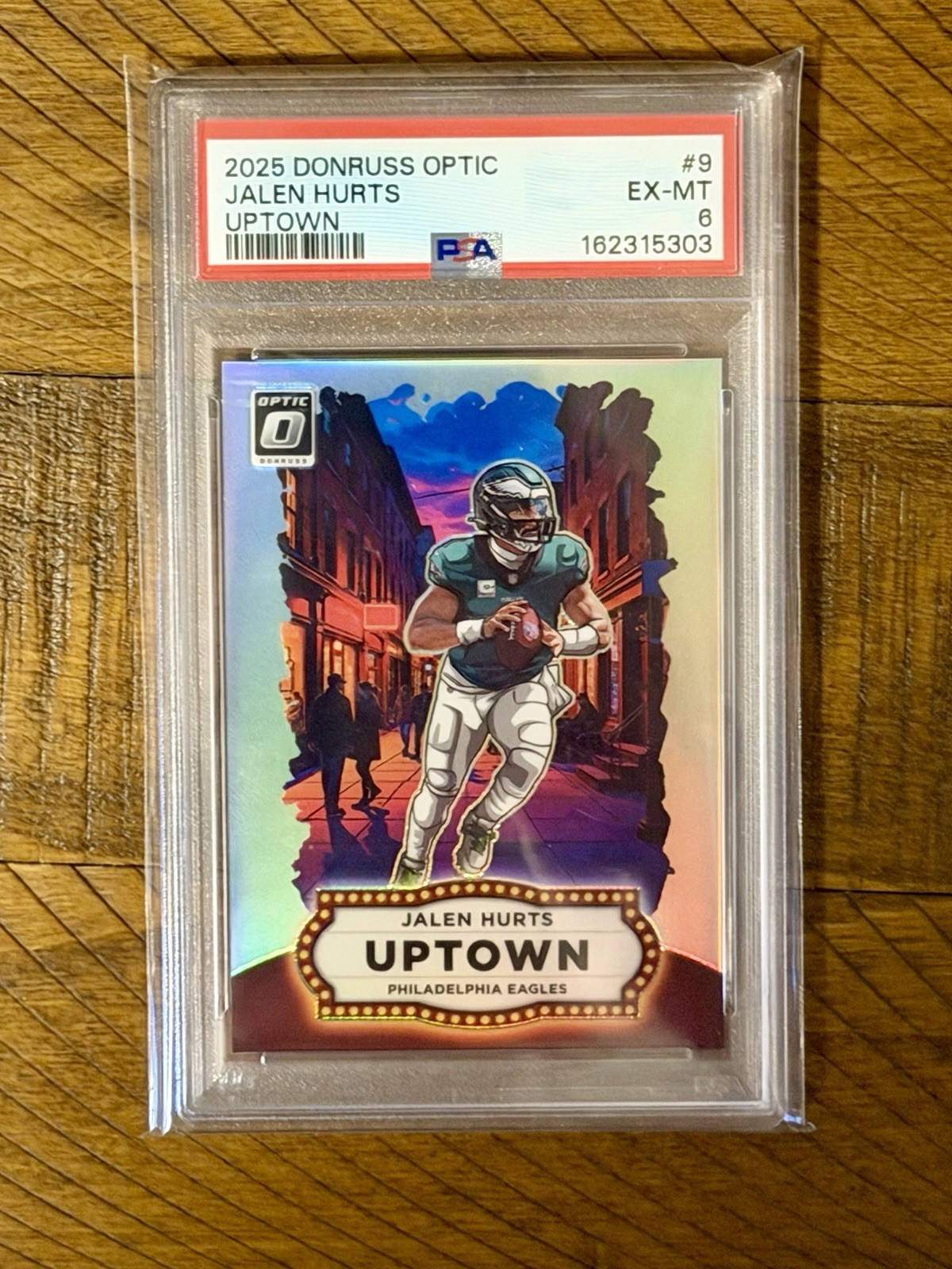 Jalen Hurts 2025 Donruss Optic Uptown #9 PSA 6 Philadelphia Eagles SSP