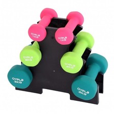NEW! 12kg Neoprene Hand Dumbbell Workout Weight Set Including Stand