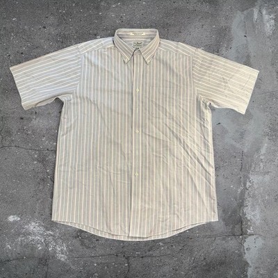 LL BEAN STRIPED BUTTON UP PREPPY OLD MONEY COASTAL DADCORE VINTAGE FIT