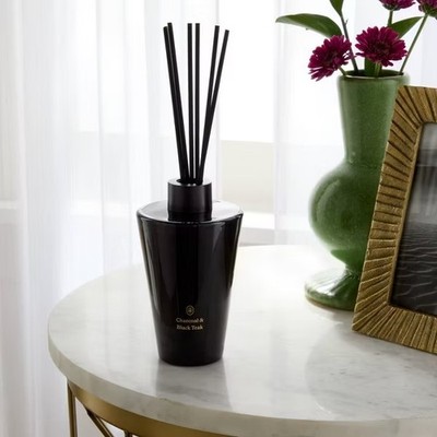 6.1 fl oz Luxury Reed Diffuser - Charcoal & Black Teak