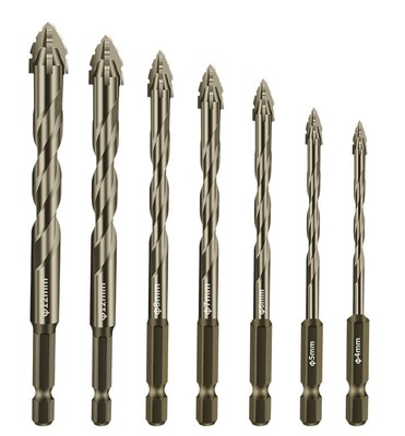 Glass tile drills vibration reduced spiral drill design triangular drill shape