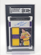 AUSTIN REAVES 2021-22 PANINI ONE AND ONE ROOKIE DUAL RC AUTO /99 SGC 10 Q1681