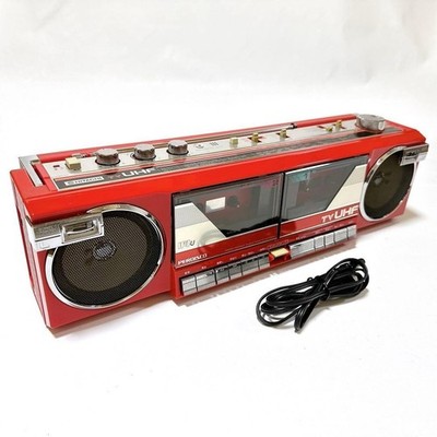 Hitachi TRK-W4U Doppelkassetten Ghettoblaster FM AM Dubbing Deck1 Deck2...
