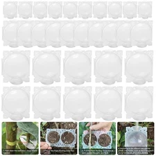 30Pcs Plant Rooting High Pressure Propagation Ball Root Grow Grafting Box Clear