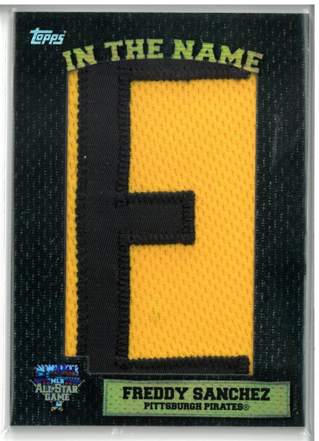 2007 Topps In the Name Game Used Letterman Freddy Sanchez All Star Game "E" 1/1