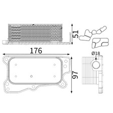 MAHLE &Ouml;lk&uuml;hler Motor&ouml;l f&uuml;r MERCEDES W203 W204 W211 W212 W164 W251 2721880001