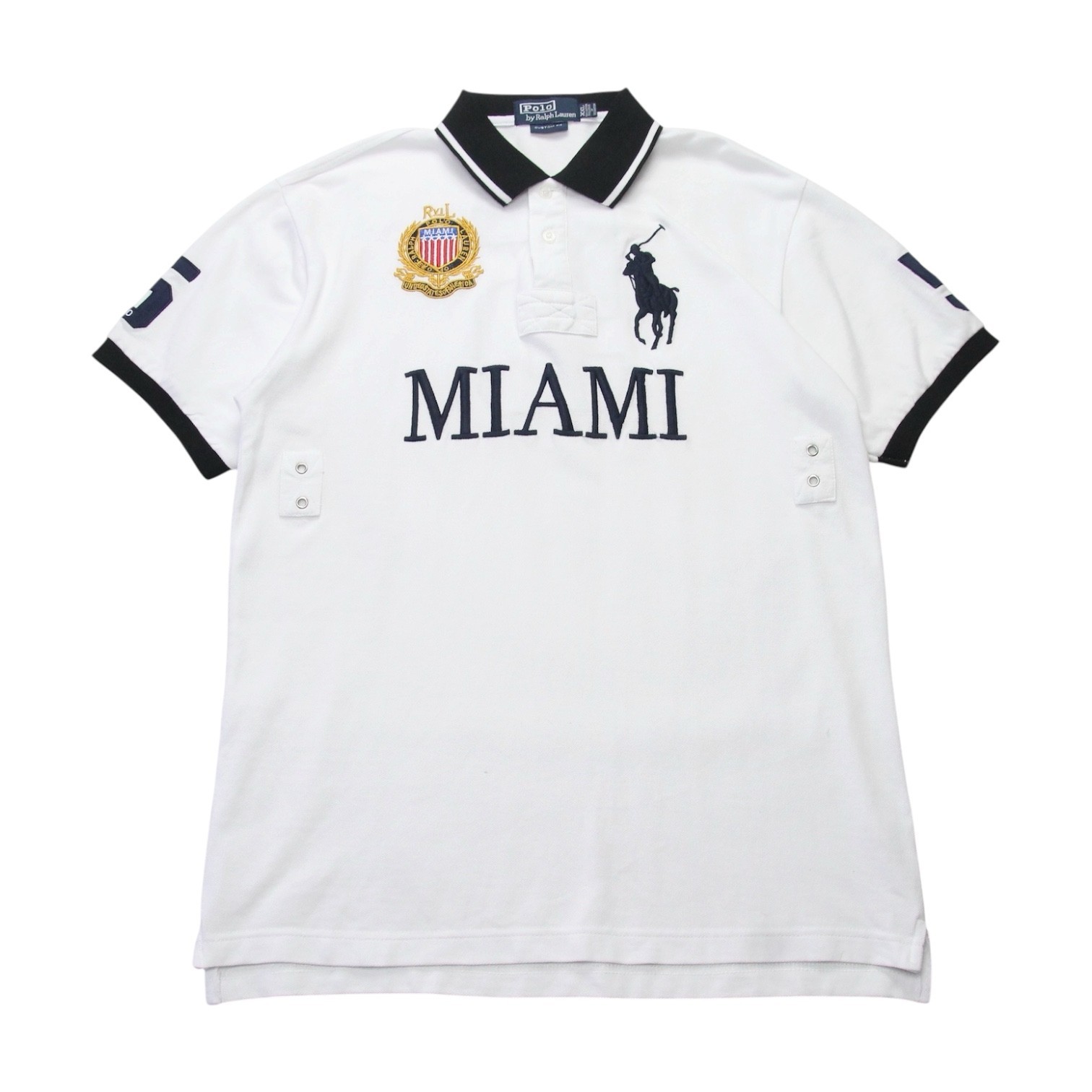Ralph Lauren Miami Polo Shirt Mens XXL White Cotton Custom Fit Big Pony 2XL Top