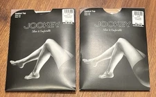 2 Jockey Sheer & Comfortable Control Top Pantyhose Size B Medium, Nude & Black
