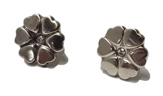 Paloma Picasso Herz Blume Ohrstecker Tiffany & Co Sterlingsilber Diamant Ohrringe