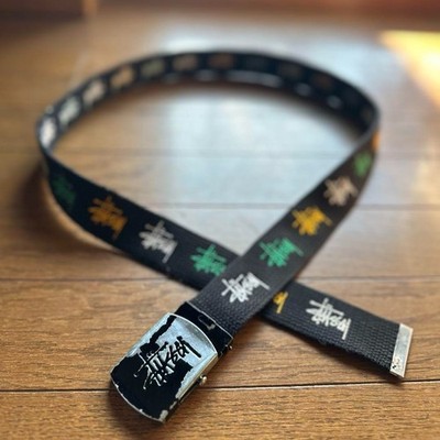 Stussy Gacha Belt Multicolor Embroidered Black 120cm Used From