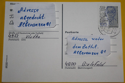Postkarte DBP MI: 1629 Befördert von Vlotho/Bielefeld am 9.4.1993. (11.520)