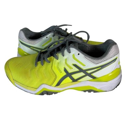 Asics Gel-Resolution 7 Tennis Shoes Athletic Training Yellow White Size 8.5
