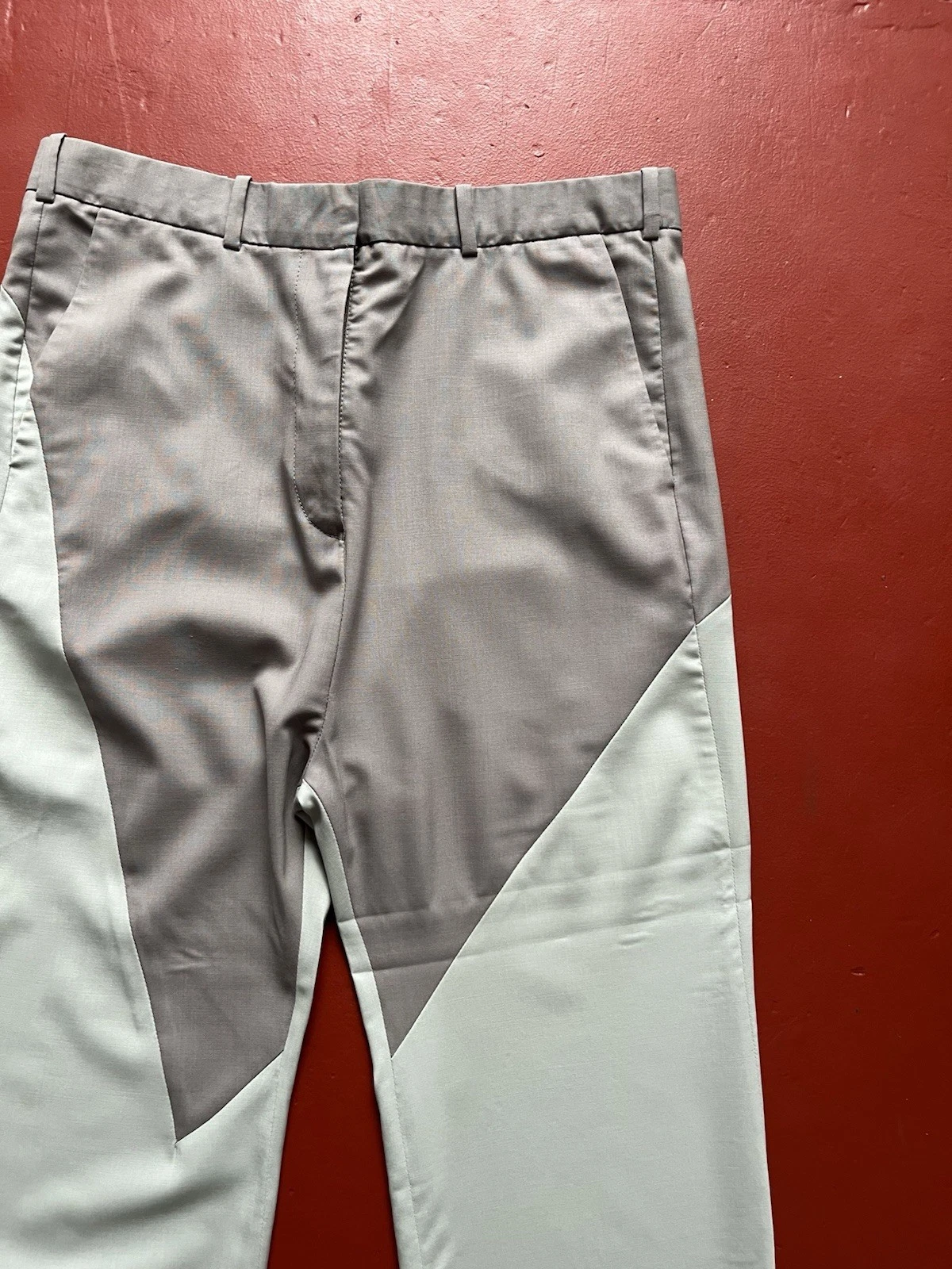 Pantaloni pantaloni Acne Studios misto lana fluida patchwork dritti slim fit