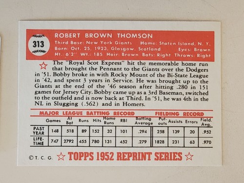 Cert Dual Auto 8×10 photo SHOT HEARD AROUND THE WORLD BOBBY THOMSON w BB Card - Picture 11 of 23