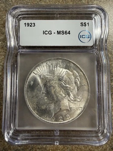 1924 Peace Silver Dollar MS 64 ICG