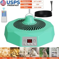 Chicken Coop Heater with Thermostat  Light 400W Adjustable Heat Lamp Warmer Fan