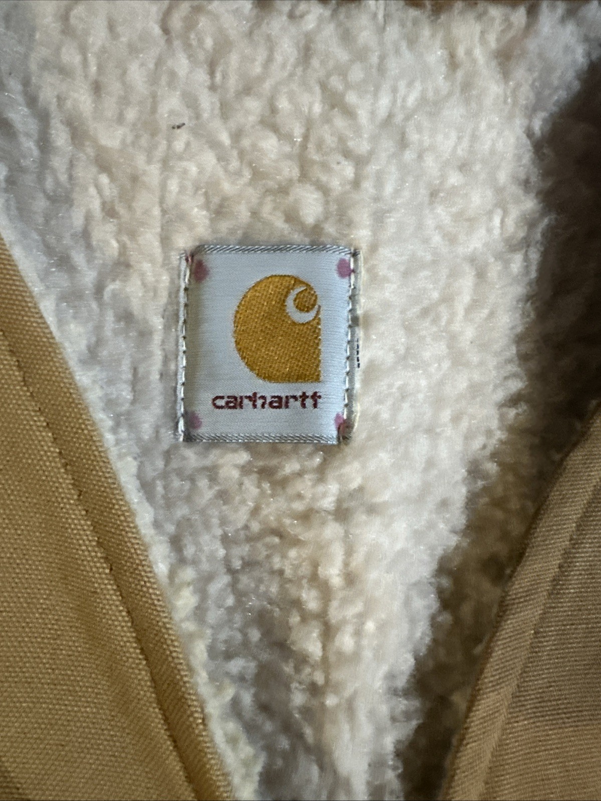 Vintage Carhartt Vest Mens Medium Brown Sherpa Lined Duck Canvas Zip Workwear
