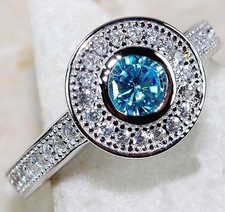 1CT Aquamarine  Topaz 925 Solid Sterling Silver Ring Jewelry Sz 6 IB2-2