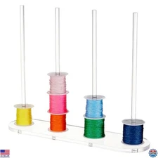 AHANDMAKER Acrylic Ribbon Organizer - 4 Spool Holder & Rack for Crafts & Wreaths