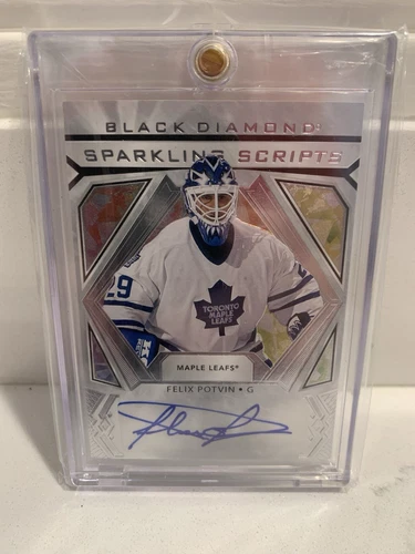 2020-21 Upper Deck Black Diamond - Sparkling Scripts Auto Felix Potvin #SC-FP 