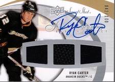 2007-08 Sweet Shot Rookie Jersey Auto #148 Ryan Carter /100 - HKY