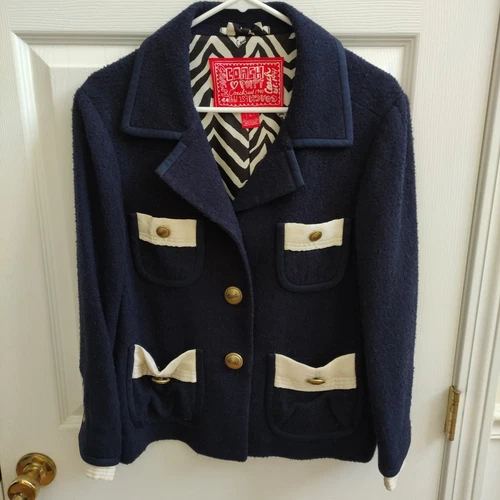 Giacca blazer Coach logo tasche con bottoni donna L