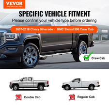 6" Running Boards for 07-18 Silverado/Sierra 1500 Crew Cab SS Nerf Bars 2PCS