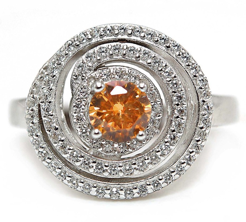 2CT  Padparadscha 925 Sterling Silver Ring Sz 6