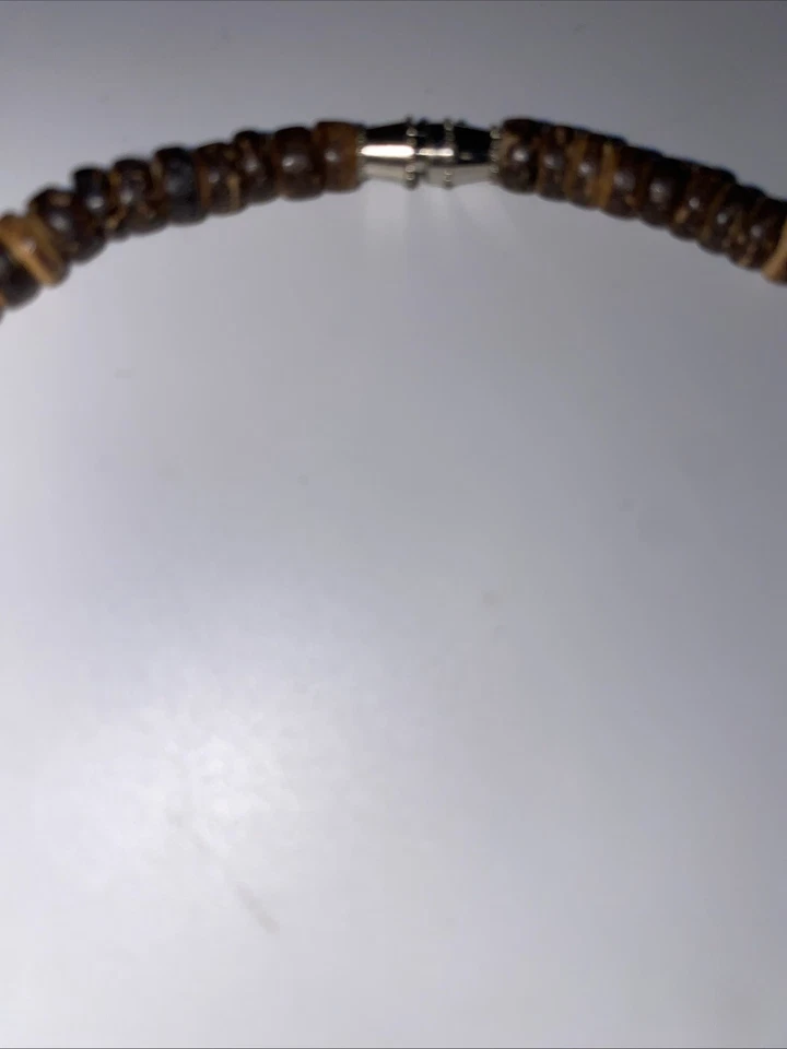 Necklace Wood Single Strand Spike Artisan Tribal - Image 3 of 4