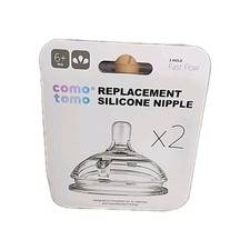 New Comotomo 2X Replacement Silicone Nipples 3 Hole Fast Flow 6 MO