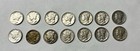 Lot Of 14 Mercury Dimes 1917,25,27,28,29,37,41,42 ,43,44,45