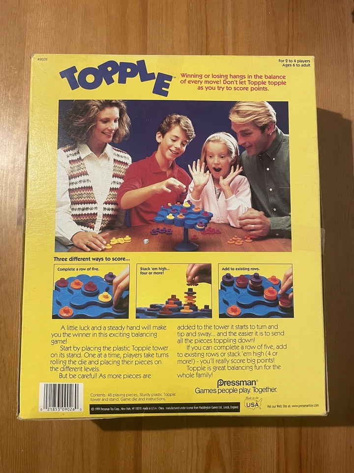 Topple board Game Don't Let It Topple Over Fully Complete Made In USA Excellent - Image 2 of 4