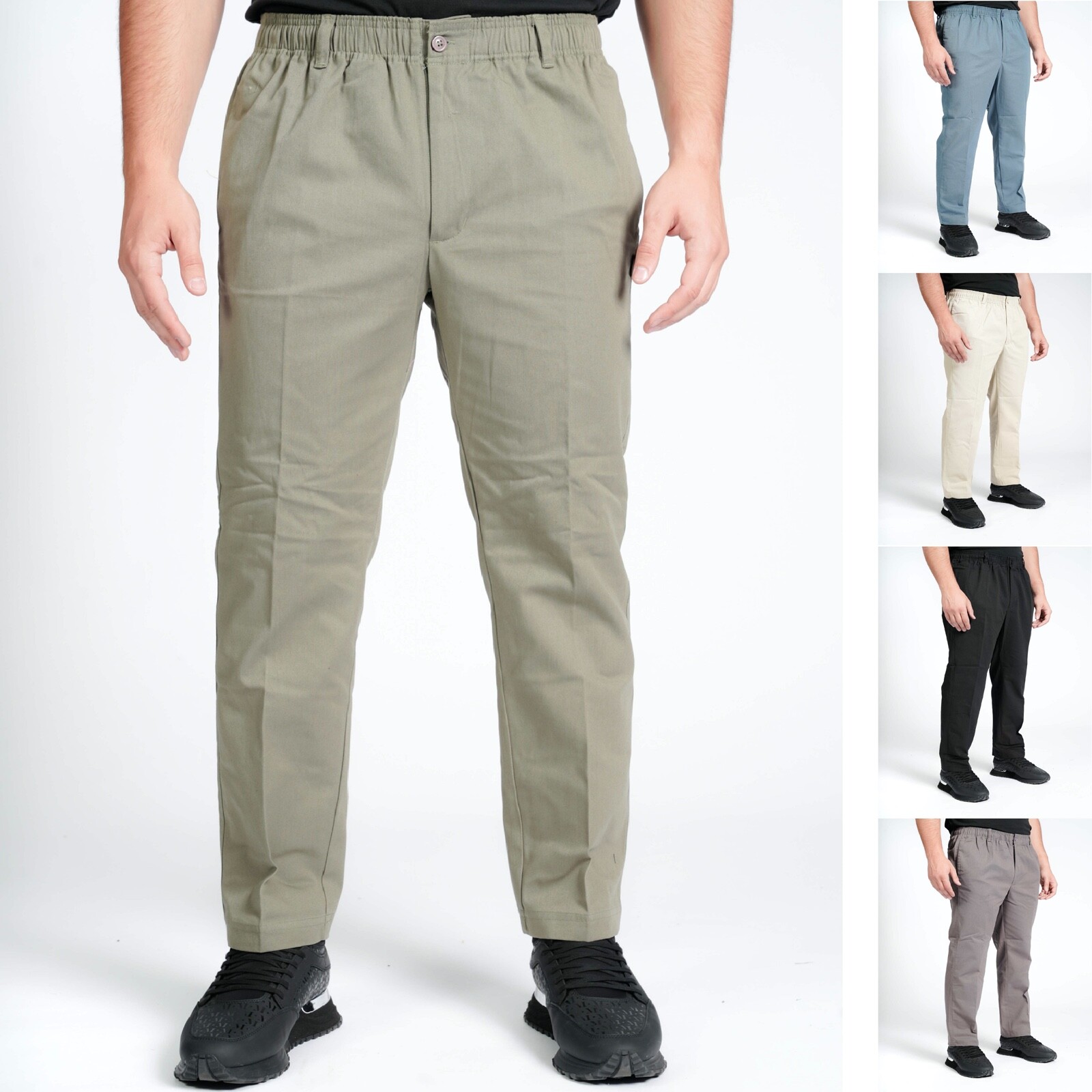 Mens Mian® Rugby Trousers Elasticated Waist Work Casual Drawstring