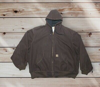 Carhartt J25 DKB Duck Canvas Hooded Work Coat Jacket Men's Carhartt J25 DKB Duck Canvas Hooded Work Coat Jacket Men's