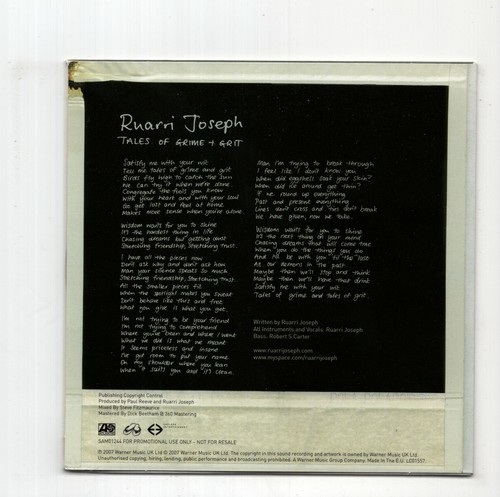 (JA294) Ruarri Joseph, Tales Of Grime & Gritt - 2007 DJ CD - Picture 2 of 2