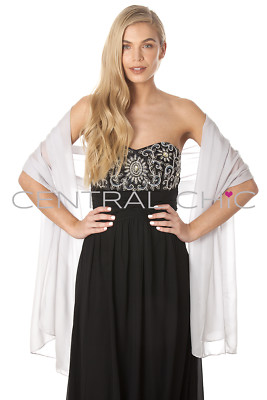 Central Chic Silky Chiffon Pashmina Wrap Stole Shawl Weddings