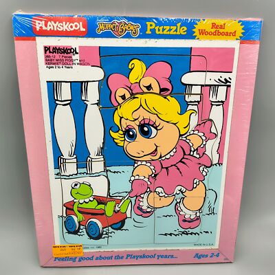 Muppet Babies Jigsaw Puzzle Kermit Miss Piggy Wood Board Sealed 7 Piece