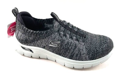 Skechers 104374 Black/White Arch Fit Memory Foam SlipOn Sneaker