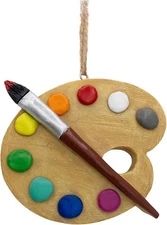 Artist Painters Palette Paint Brush Christmas Tree Art Teacher Ornament