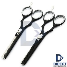 Black Color 6'' Shears Barber Thinning Scissors Hair Cutting Hairdressing Salon