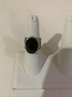 Vintage 925 Sterling Silver Oval Dark Tone Smoky Topaz Ring Size 7 8.1 gram