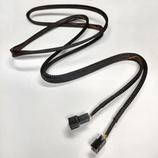 48" 3 Pin Connector PC Computer Fan Extension Adapter Cable, Black Sleeved