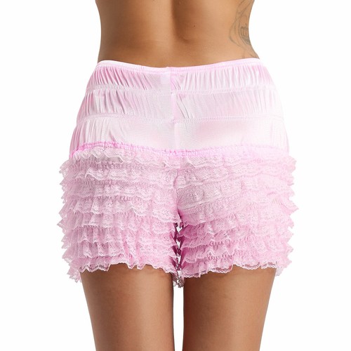 Womens Tiered Ruffle Lace Bloomers Panties Pettipants Boyshorts Rhumba Shorts - Picture 28 of 54