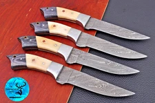 CUSTOM HANDMADE FORGED DAMASCUS STEEL STEAK CHEF KNIFE KITCHEN KNIVES SET 1390